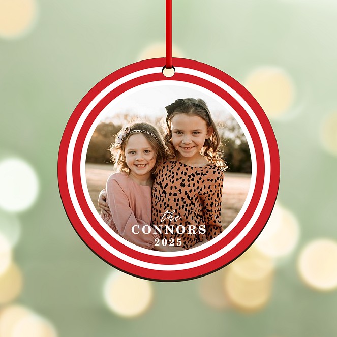 Peppermint Stripe Custom Ornaments
