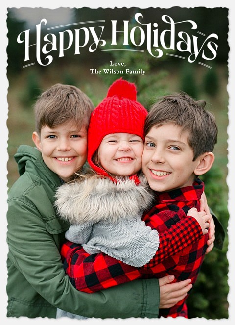 Classic Script Holiday Photo Cards