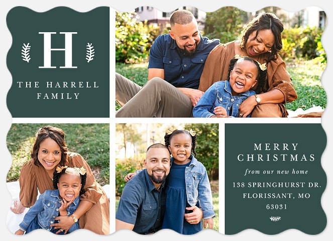 Moving Monogram Holiday Photo Cards