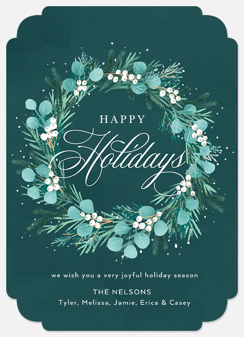 Lovely Wreath Holiday Photo Cards