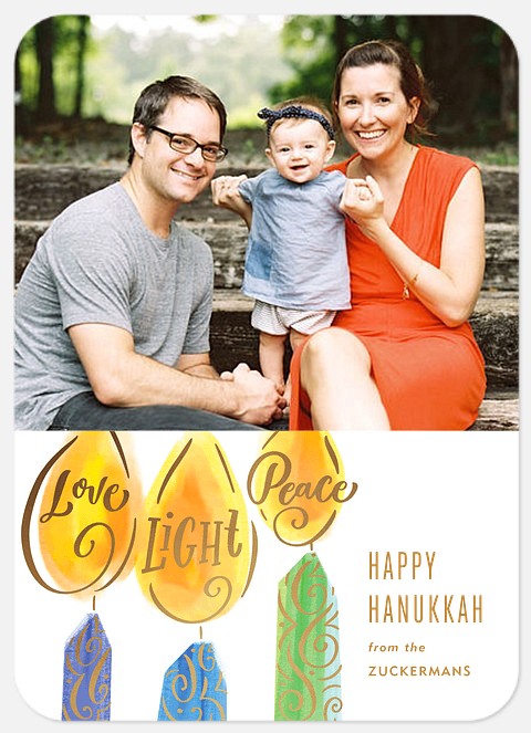 Decorated Candles Hanukkah Photo Cards