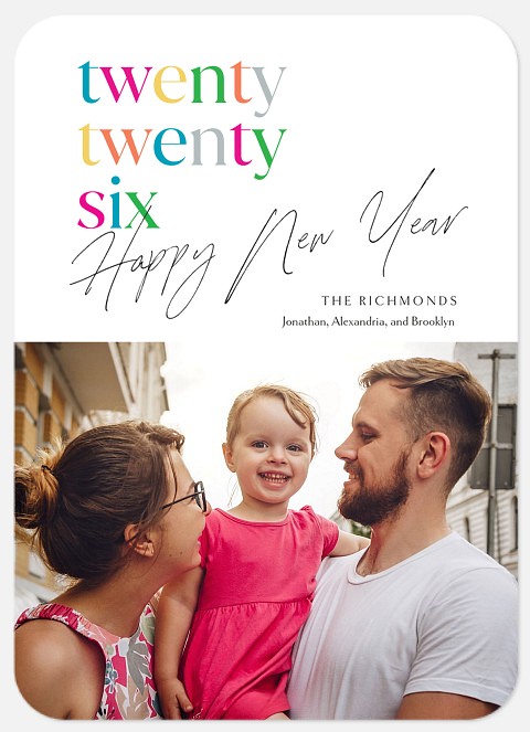 Vibrant New Year Holiday Photo Cards