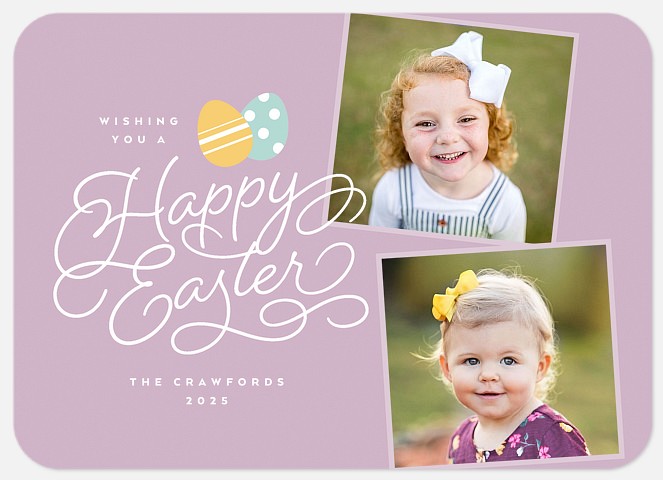 Swirling Script Easter Photo Cards