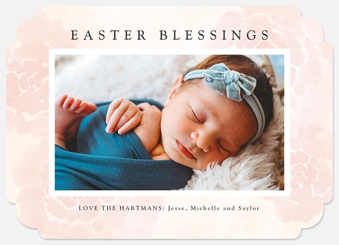 Watercolor Roses Easter Photo Cards