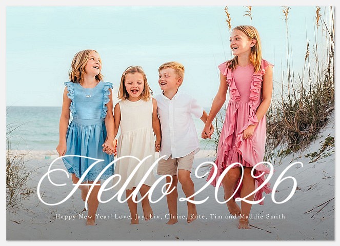 Hello Script  Holiday Photo Cards