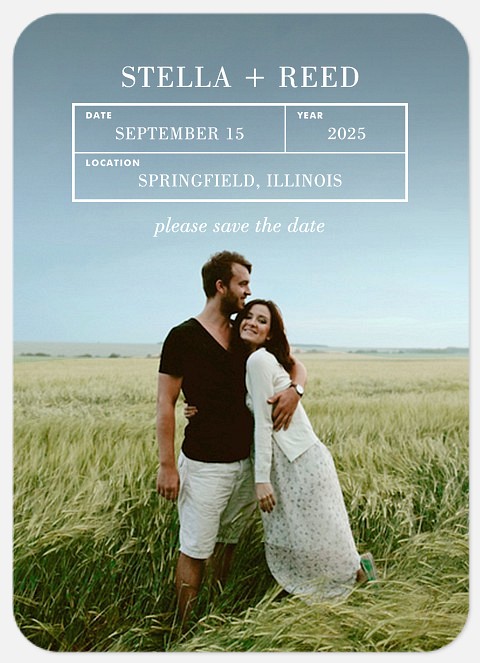 Simple Grid Save the Date Photo Cards