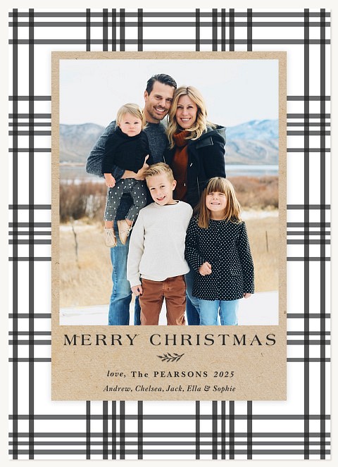 Farmhouse Plaid Personalized Holiday Cards