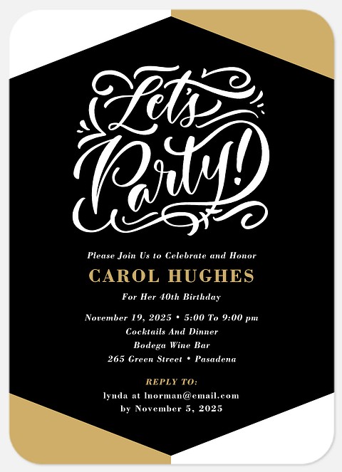 Modern Colorblock Adult Birthday Invitations