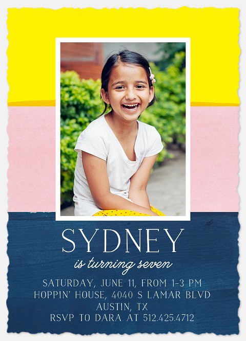 Rainbow Stripes Kids' Birthday Invitations