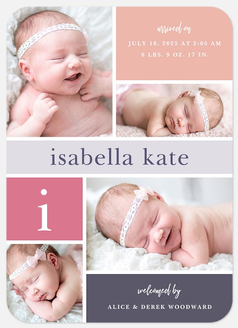 Lullaby Blocks Baby Birth Announcements
