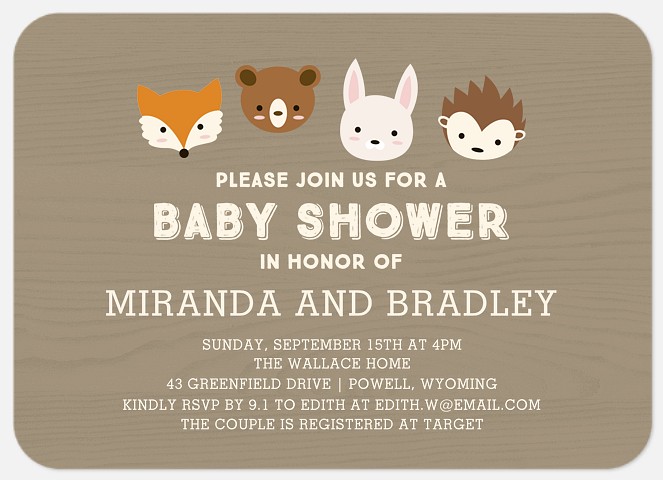Sweet Creatures Baby Shower Invitations