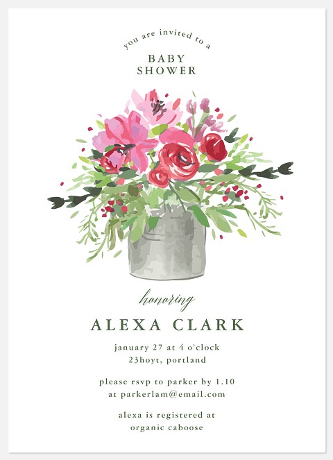  Flower Pot Baby Shower Invitations