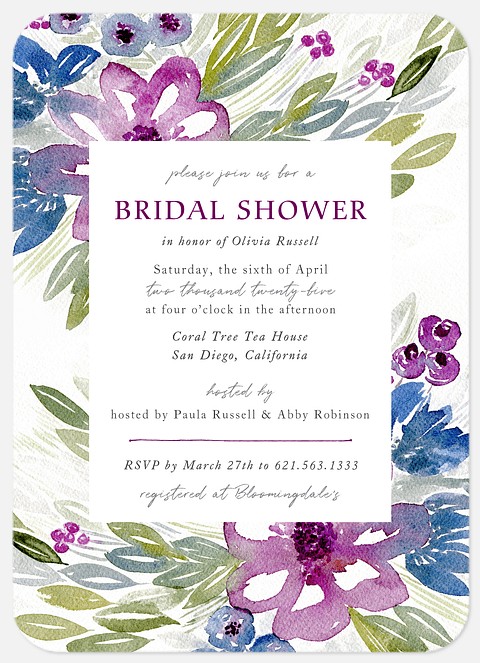 Summer Blooms Bridal Shower Invitations