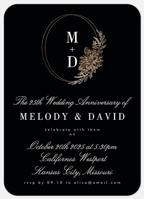 Gilded Wreath Anniversary Invitations