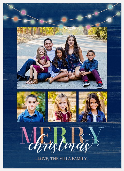 Colorful Lights Holiday Photo Cards