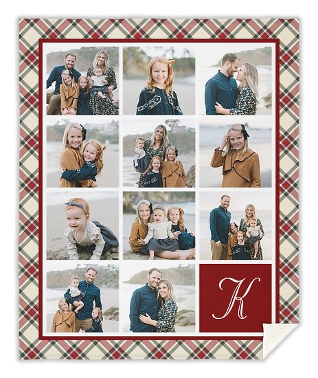 Tartan Initial Custom Blankets