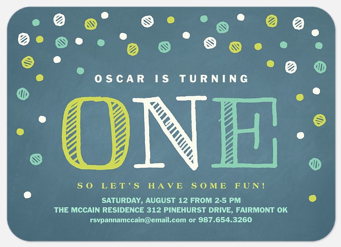 Fun One Blue Kids' Birthday Invitations