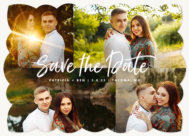 Overlay Collage Save the Date Cards