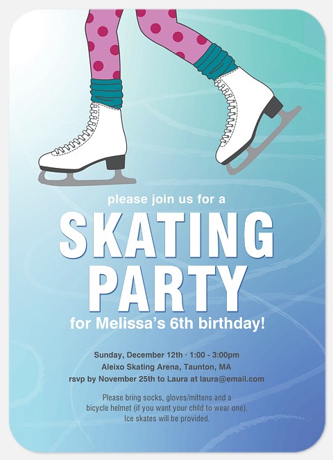 Skating Party Kids' Birthday Invitations