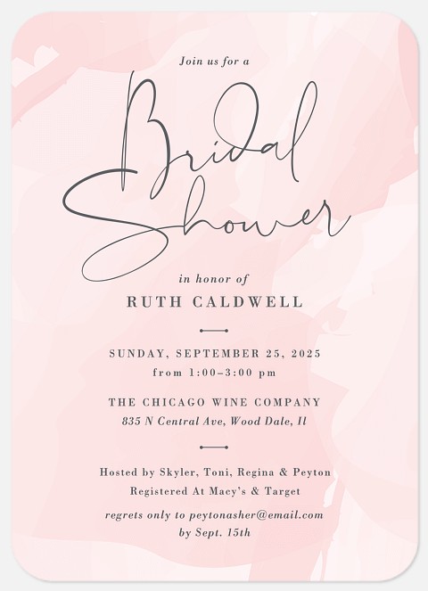 Abstract Brush Bridal Shower Invitations