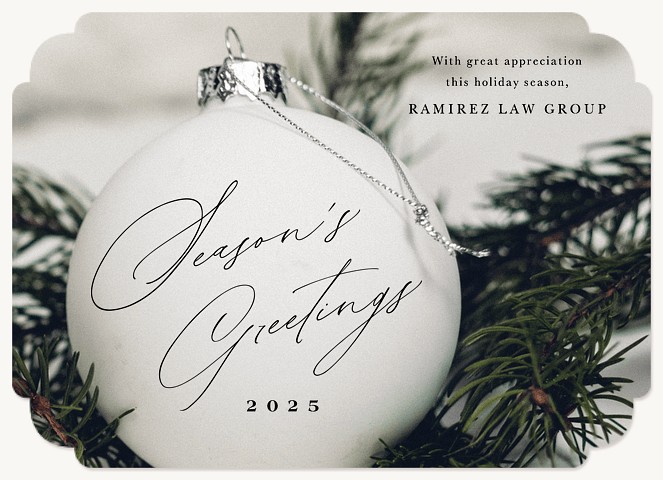 Elegant Ornament Construction Christmas Cards