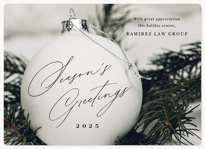 Elegant Ornament Construction Christmas Cards