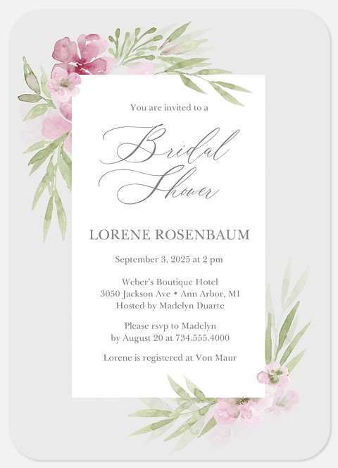 Flower Shower Bridal Shower Invitations