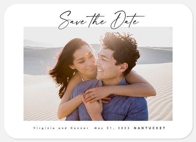 Script Header Save the Date Photo Cards