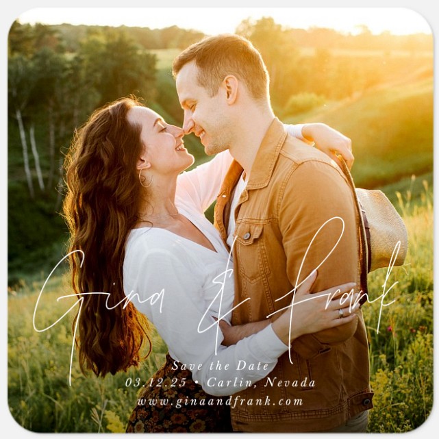 Names in Script Save the Date Photo Cards