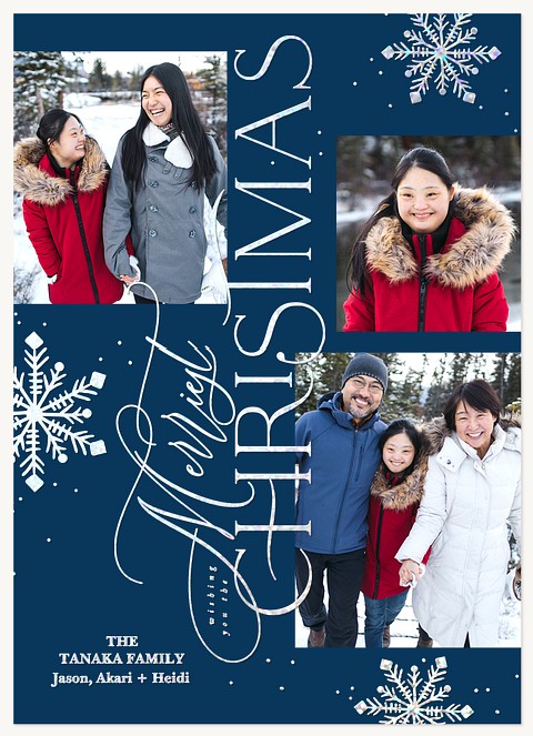 Whimsical Snowflakes Personalized Holiday Cards