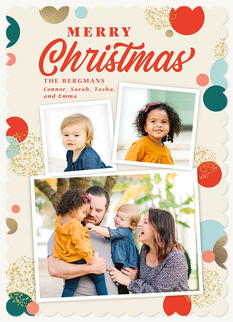Joyous Confetti Personalized Holiday Cards