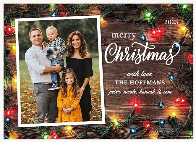 Rustic Twinkle Personalized Holiday Cards