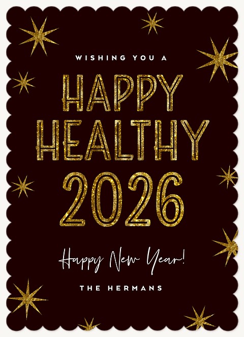 New Year Glitz Personalized Holiday Cards