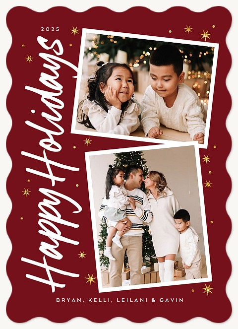 Vertical Duo Personalized Holiday Cards