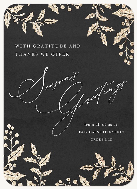 Glittery Branches Business Holiday Cards
