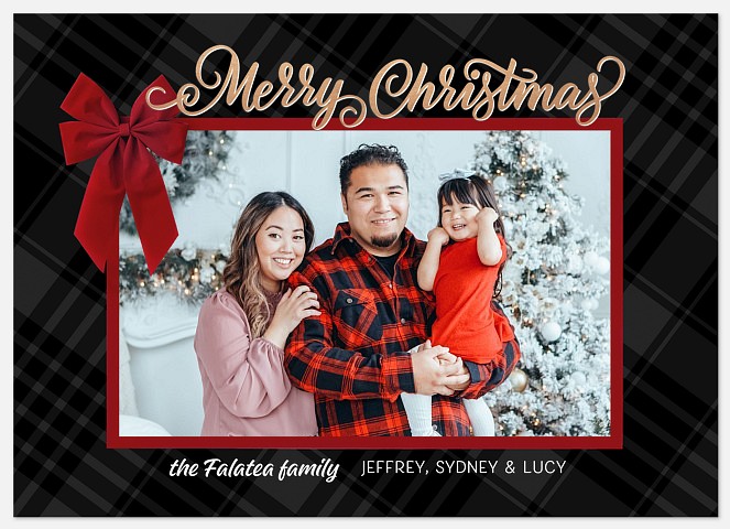 Ribbon Frame Holiday Photo Cards