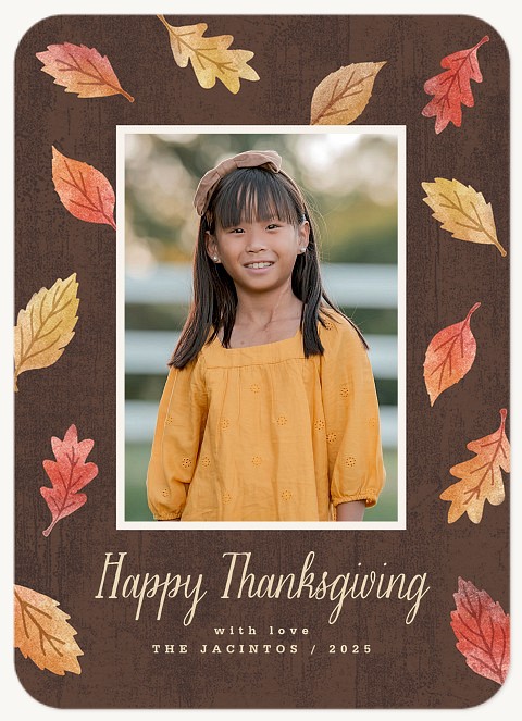 Rustic Leaves Thanksgiving Cards