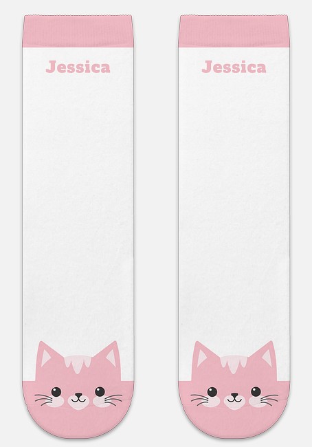 Cartoon Cat Custom Socks