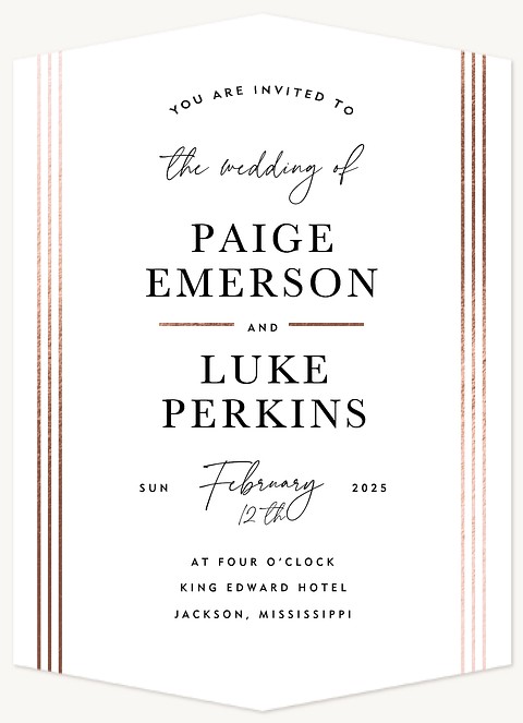 Bronze Stripes Wedding Invitations