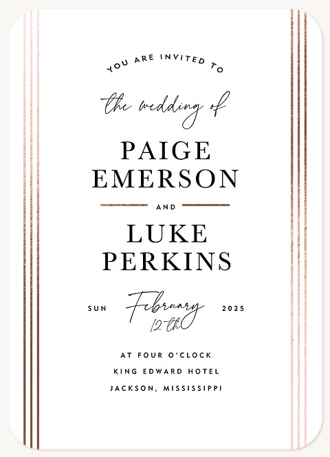 Bronze Stripes Wedding Invitations