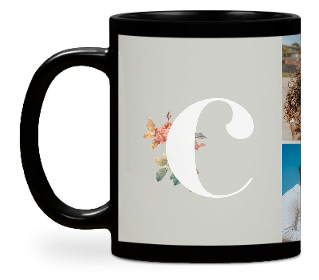 Floral Monogram Custom Mugs