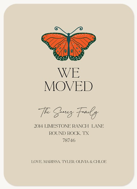 Monarch Butterfly Moving Announcements