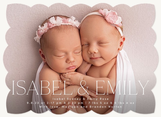 Big Names Twin Birth Announcements