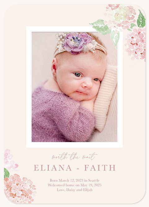 Delicate Blossoms Baby Announcements