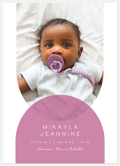 Arching Overlap Baby Birth Announcements