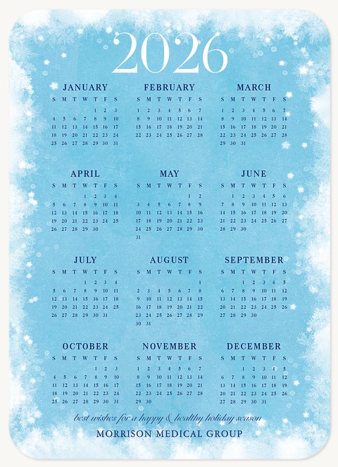 Tranquil Calendar Business Holiday Cards