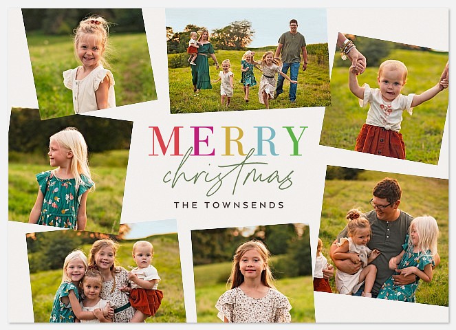 Cheerful Collage Holiday Photo Cards