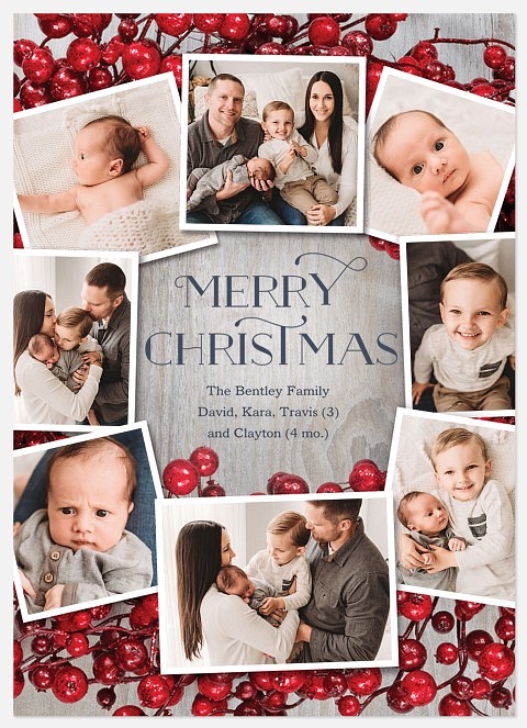 Rustic Berries Holiday Photo Cards