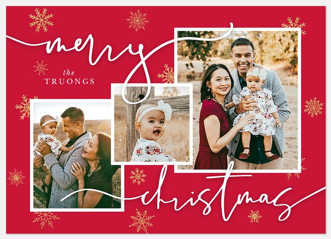 Playful Snow Holiday Photo Cards