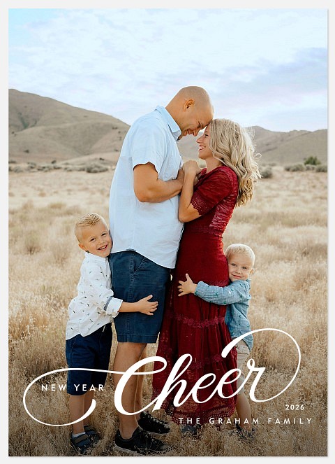 Swirling Script Holiday Photo Cards